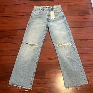 NWT Zara high waisted wide leg denim jean